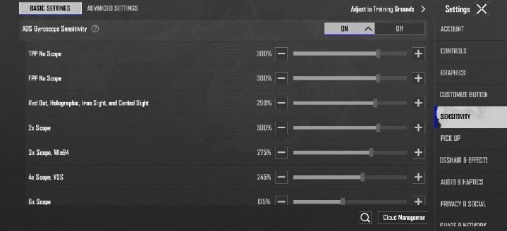 ADS Gyroscope Sensitivity Code