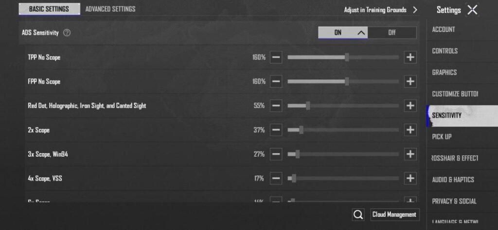 BGMI Sensitivity Code