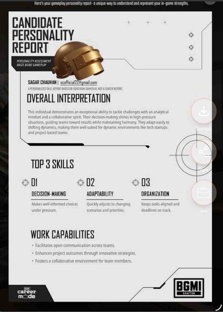 BGMI Career Mode Result